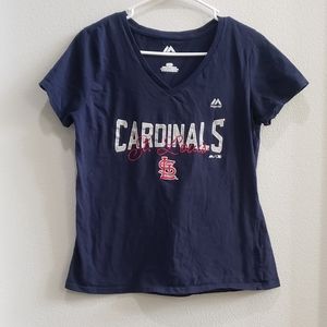 Majestic women's St.Louis Cardinals navy blue tshirt size medium